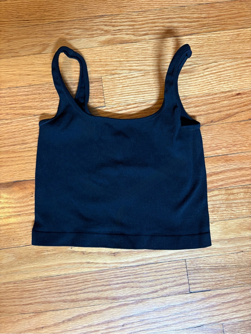 Amazon Black Ribbed Tank Crop Top